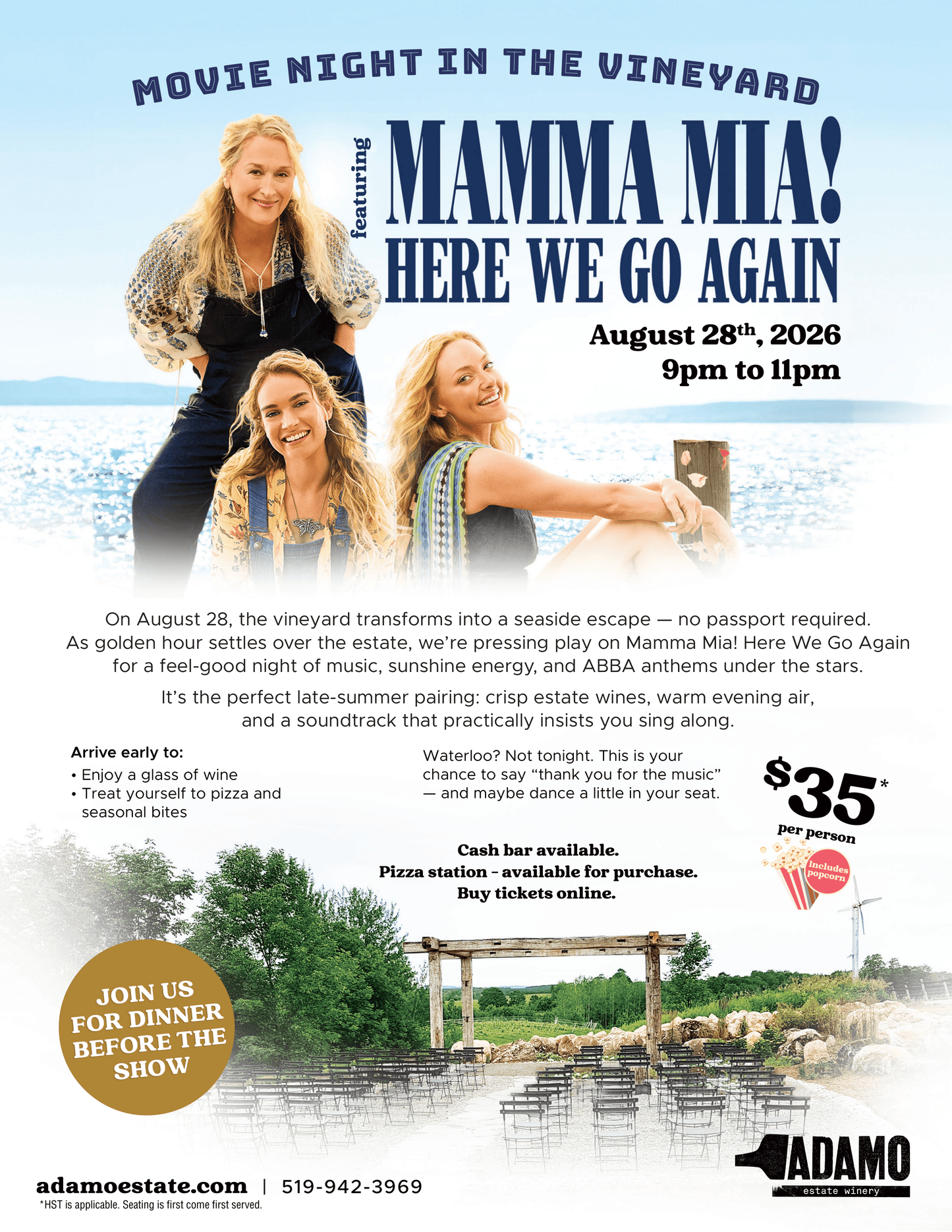 Movie Night In The Vineyard: Mamma Mia! Here We Go Again